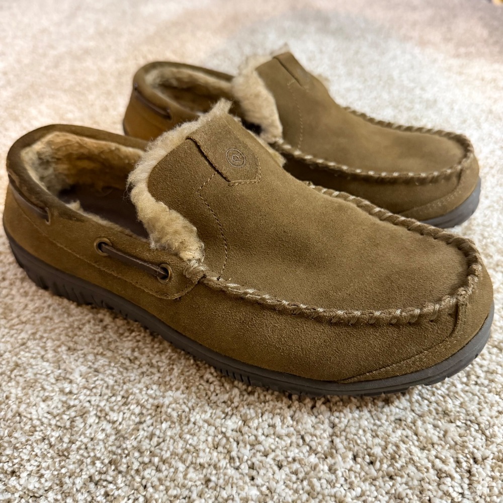 Clarks‎ Hudson Bay II Mens Brown Suede Faux Fur Lined Slipper Loafers Size 10M